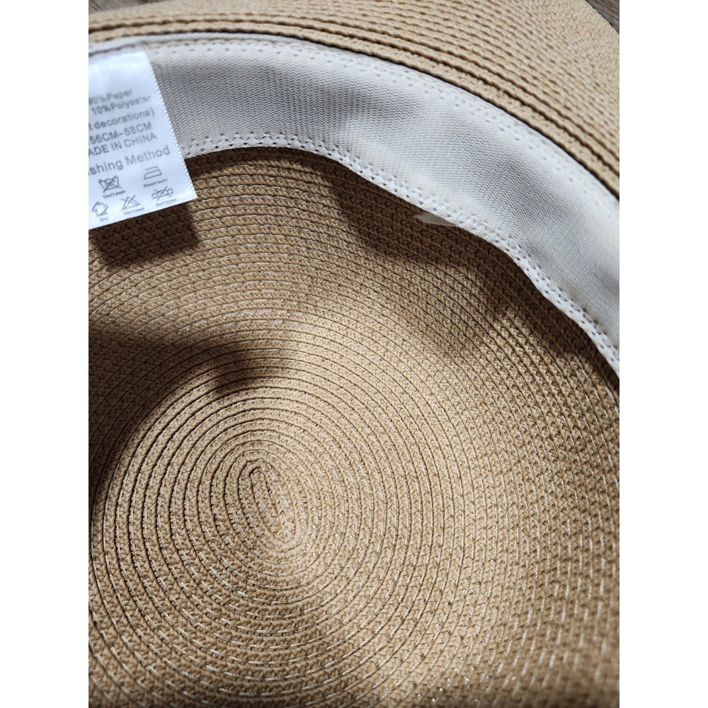Wide Brim Floppy Summer Sun Beach Hat Derby Vacation elegant paper weave black - Picture 14 of 16